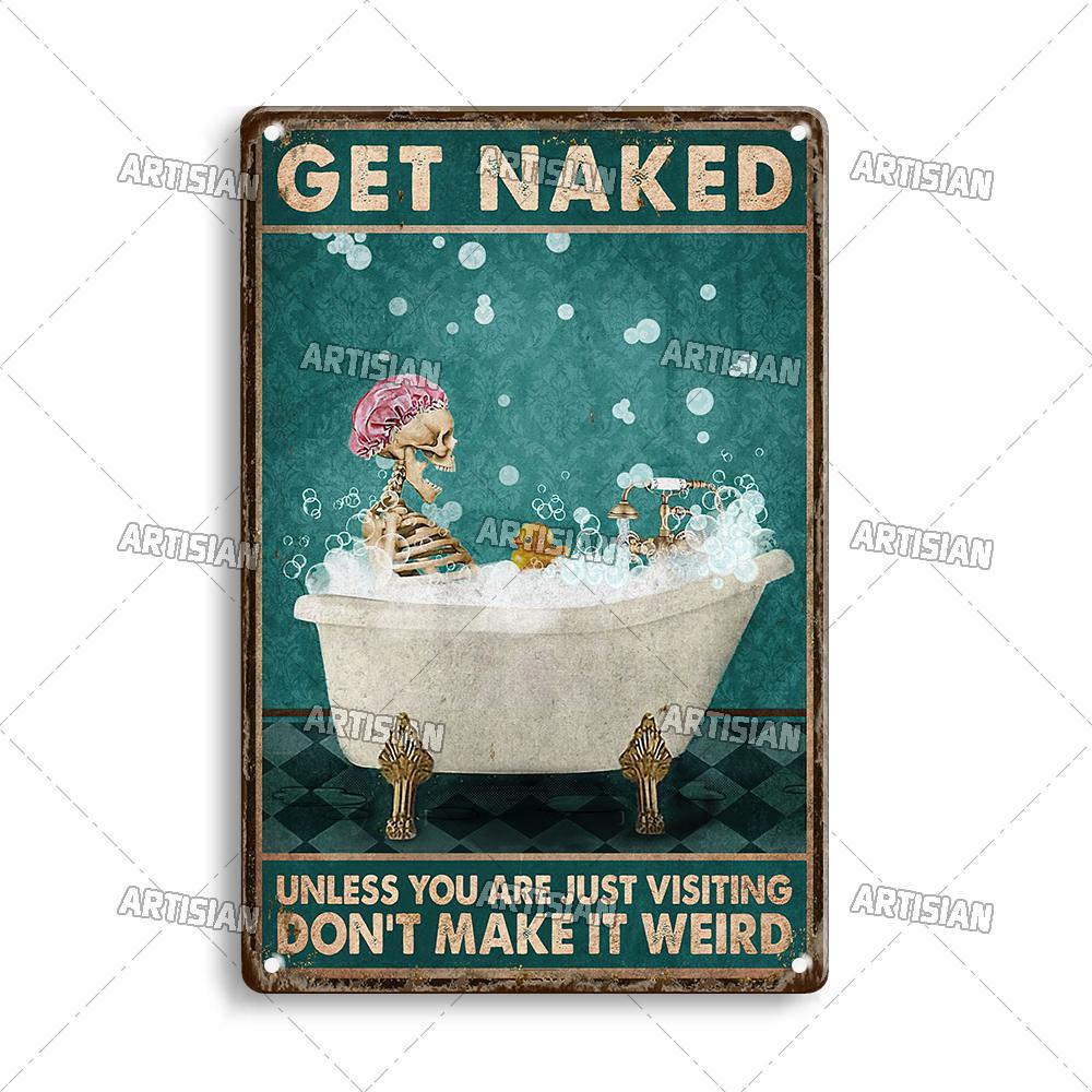 Artisian Your Butt Napkins Skeleton Metal Sign Funny  Tin Plaque Bathroom Toilet Washing Room Decorative Poster Wall Decor