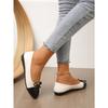 Color-blocking Bow Lazy Shoes 2025 Autumn New Flat Sole One-foot Shallow Shoe Women