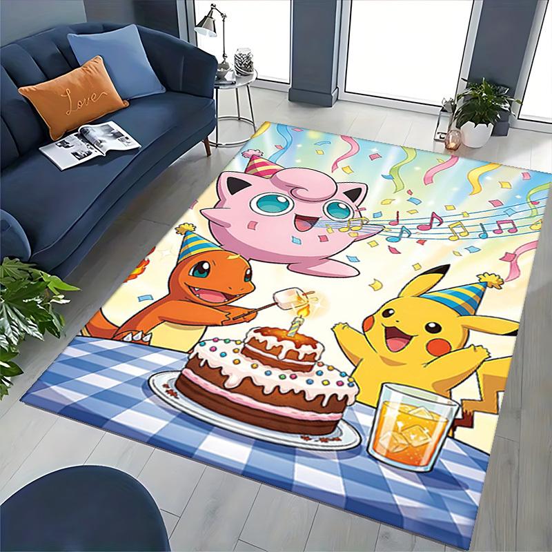 1pc Pikachu, Charmander & Jigglypuff Birthday Party Chair Mat, Non-Slip Carpet for Office, Home Decor, Living Room, Bedroom, Game Room, Festive Gift,