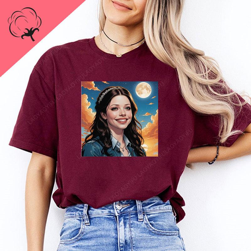 T-Shirts Michelle Trachtenberg T-Shirt Rundhalsausschnitt Kurzarm Baumwolle Grafik-T-Shirts Vintage Beliebtes T-Shirt