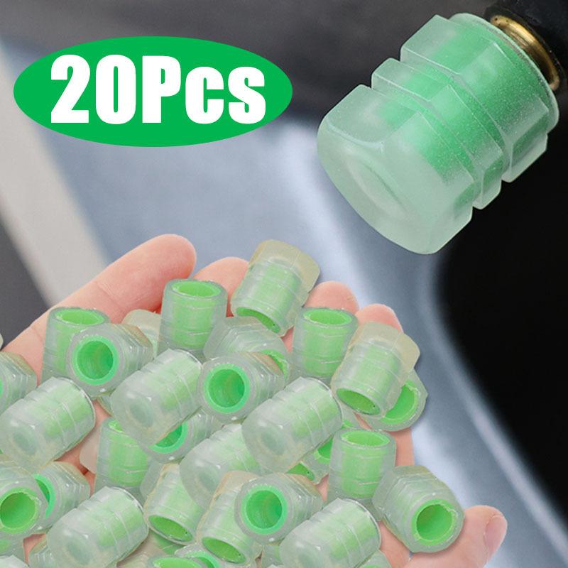 Car Tire Valve Caps Motorcycle Bike Glowing Decor Wheel Nozzles Tyre Cap Car Accessories Luminous Valve Caps Fluorescent Night