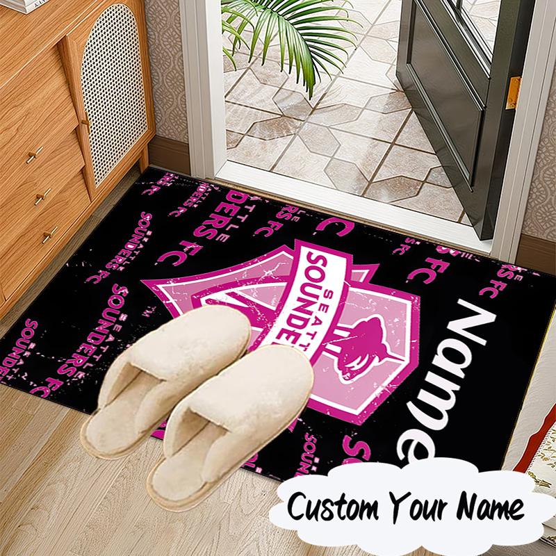 Custom Name Sounders FC Crest Rug for Living Room, Game Rooms, Office, Bedroom, Floor Mat Playful Design, fan gifts Christmas decor