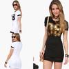 Elegante Vestito Donna Mini Bodycon a Maniche Corte Morbido Comodo Moda Estiva