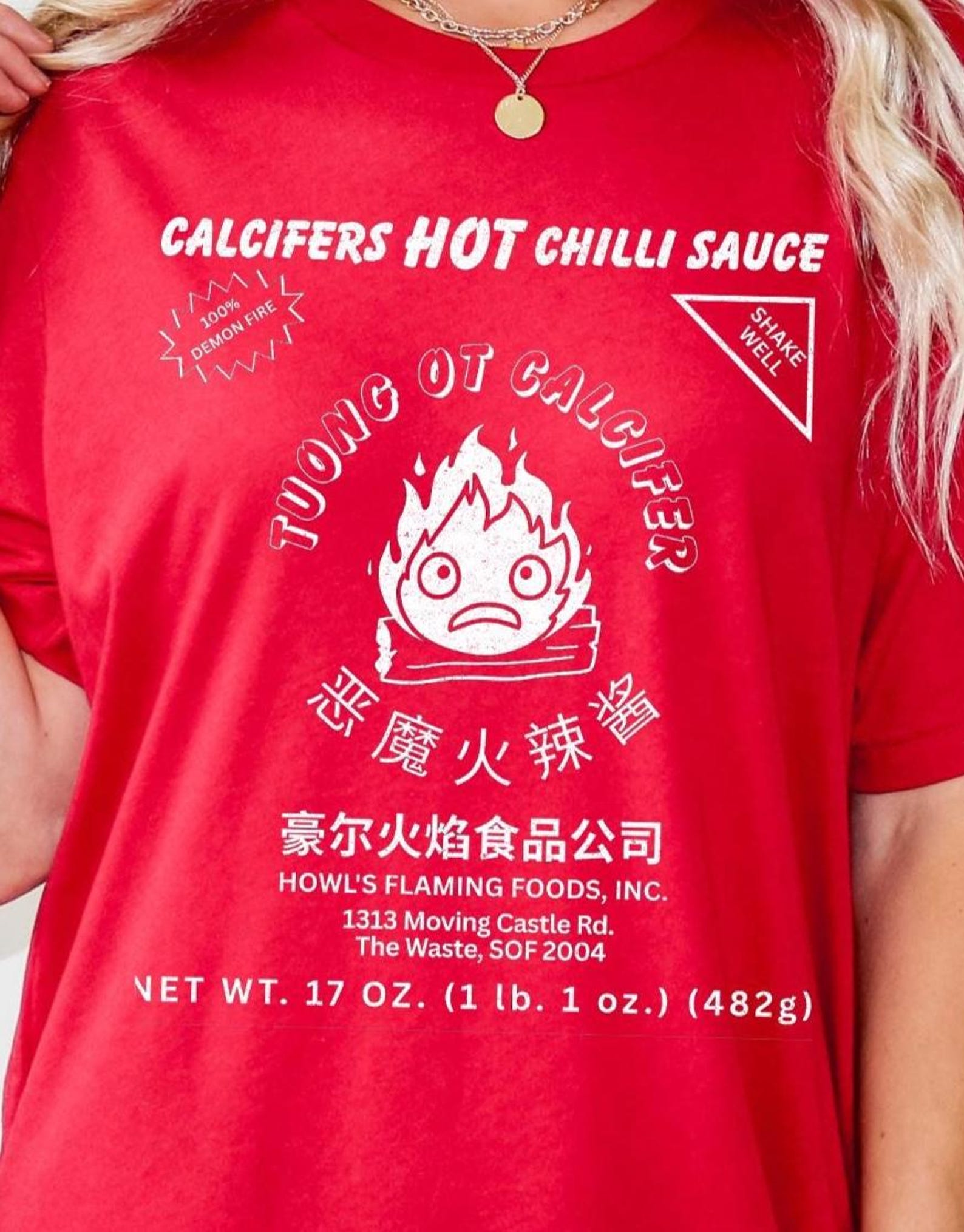 Fire Spirit Hot Sauce T-Shirt: Funny Anime Graphic Tee S