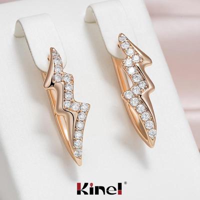 Kinel Shiny Zircon Full Paved Drop Øredobber For Kvinner Luksus Fest Bryllup Fine Smykker