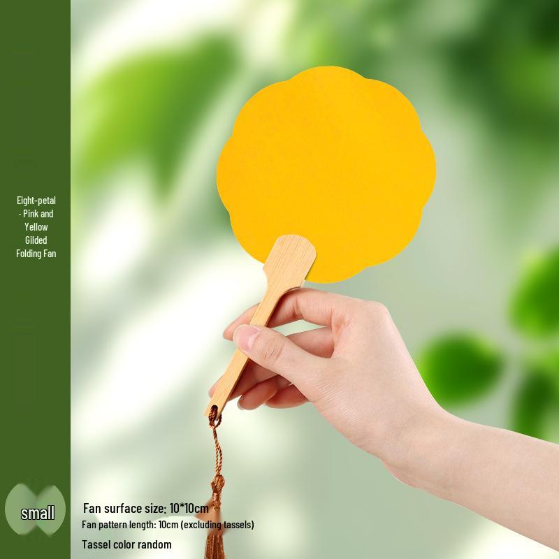 Mini Runder Doppelseitiger Blanko Papierfächer für Handbemalte Aquarell Kalligraphie – Antiker Stil Kinder Personalisierbarer Fächer