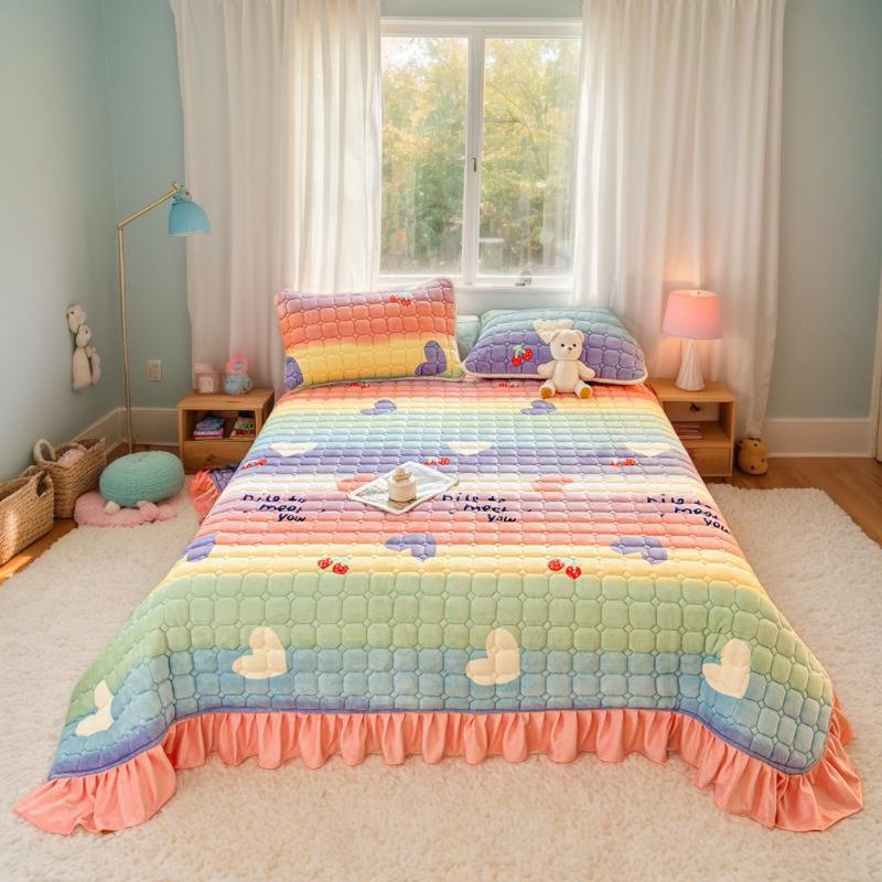 Four Season Universal Milk Velvet Mattress Coral Fleece Home Thicken Cushion With Fleece Padding Student Dormitory Bed Sheets