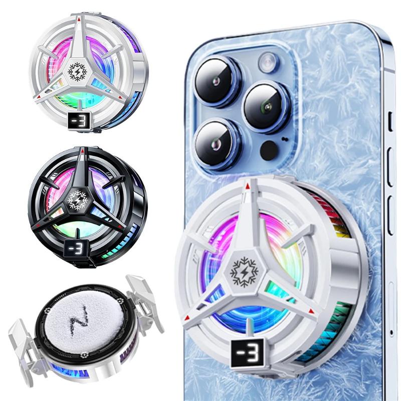 Semiconductor Phone Cooler 5V3A Powerful Cooling Magnetic & Clip 2-In-1 Digital Display For Gaming Live Broadcast