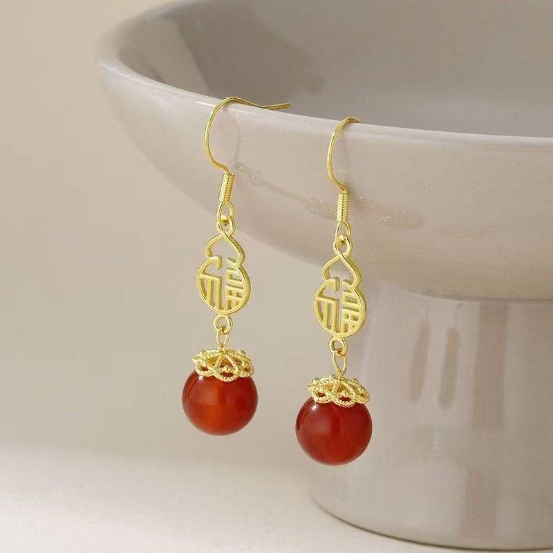 Red Tassel Earrings: Hanfu & Cheongsam Wedding Jewelry