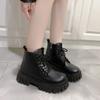 Hvite Nye Dame Ankelstøvletter Høst Vinter Plattform Glidelås Dame Punk Støvletter Tykk Såle Snøring Kampstøvletter Dame Mujer