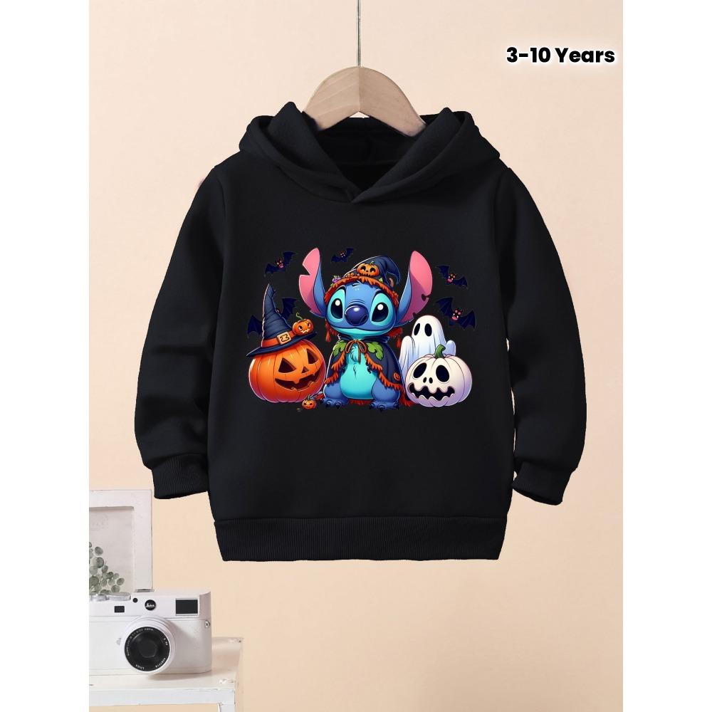 

2026 Персонализированная детская толстовка с длинным рукавом Милый мультяшный Стич Семейная версия Худи для девочки Подарок на Хэллоуин 100