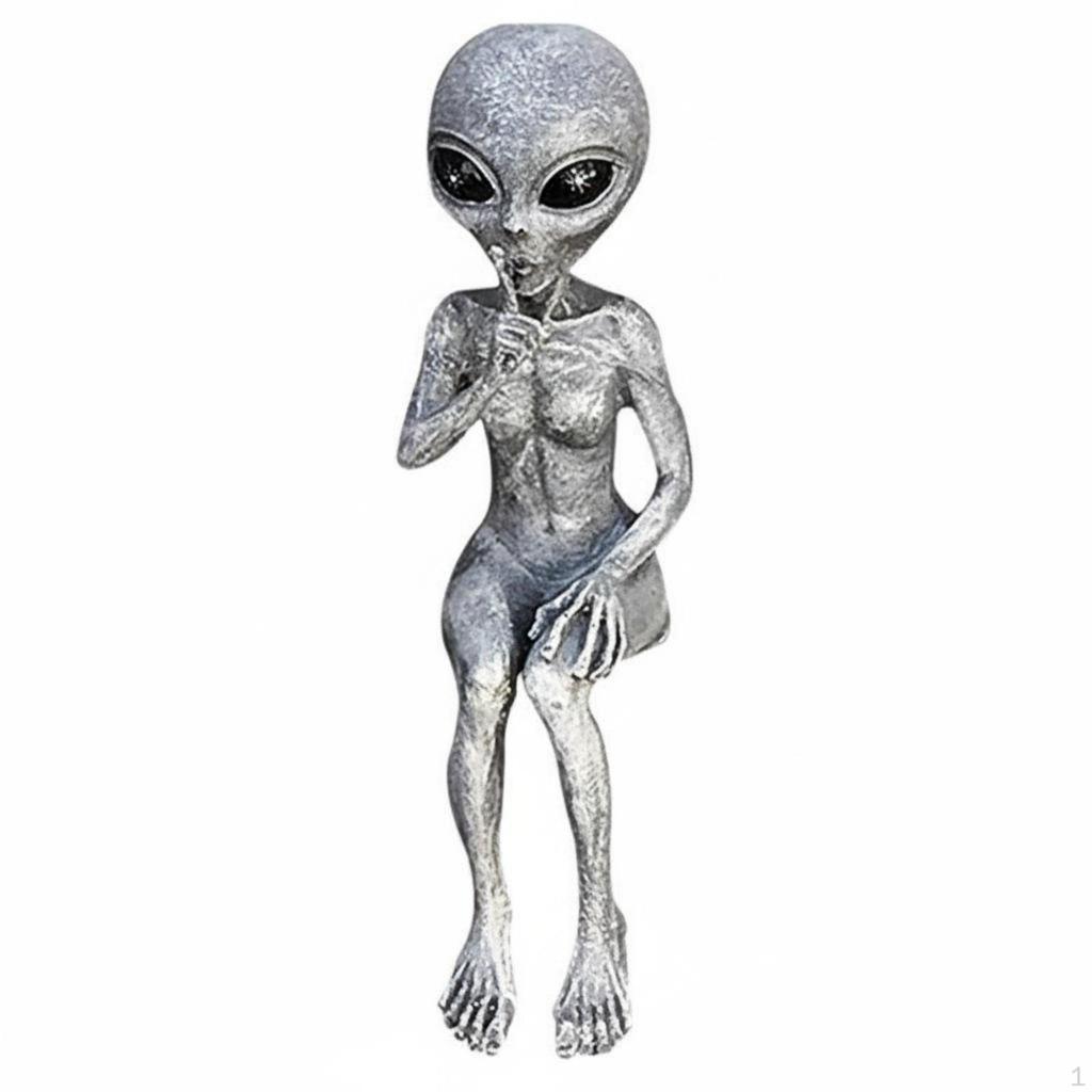 Alien Figurine Resin Garden Ornament Novelty Gift Sculpture for Enthusiasts Female