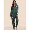 Damenbekleidung Vier Jahreszeiten Pyjama Damen Eis Seide Langärmlig Süß Niedlich Cartoon Stern Uni Floral Lässig Mode Homewear