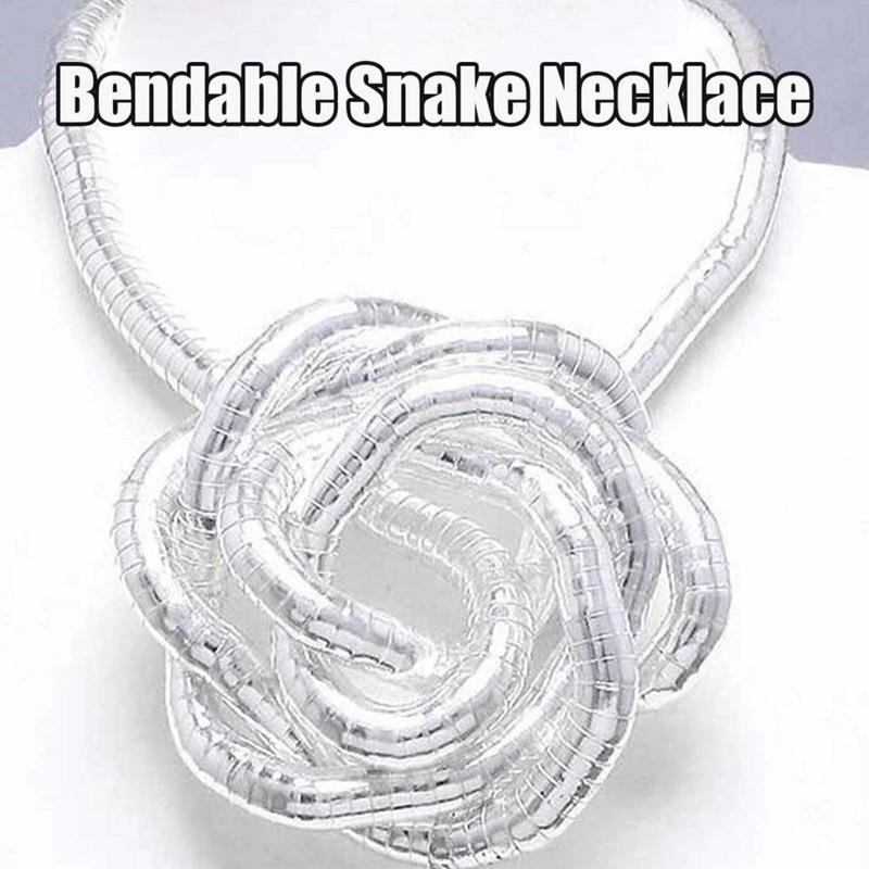 Alloy Bendable Snake Necklace Costume Jewelry Twistable Flexible Choker Punk Jewelry Accessories Bracelet Snake Necklace