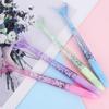 Plastic Gelpennen Set 4 STuks Zeemeermin Vissenstaart Pennen Set, Verloop Transparante Houder En Glanzend Creatief Schrijfgerei voor Meisjes Vin Decoratie, Soepel