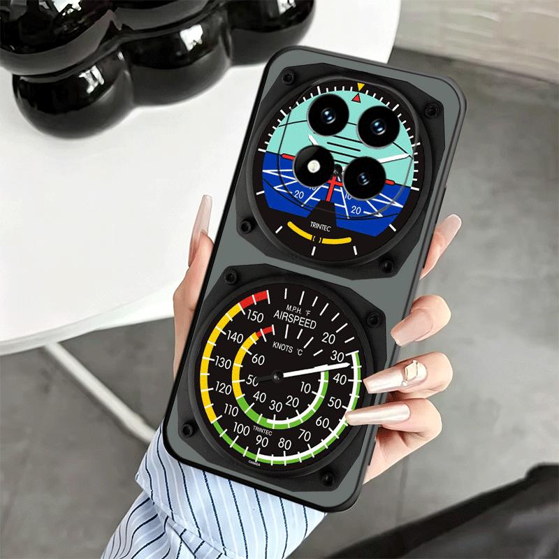 Aircraft Instrument Cockpit Radar Soft Phone Case for Xiaomi Redmi Note 12 13 14 15 Pro Plus 11 12S 11S 11T 10 4G Black Cover Ba