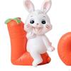 Entzückende Statue Hase Dekoration, Tierfiguren Harz Karottenfiguren für Regal Auto
