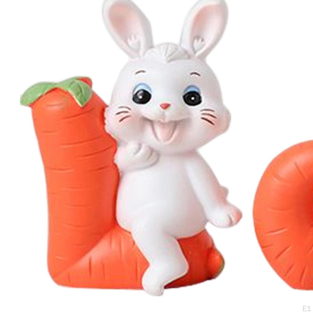 Entzückende Statue Hase Dekoration, Tierfiguren Harz Karottenfiguren für Regal Auto