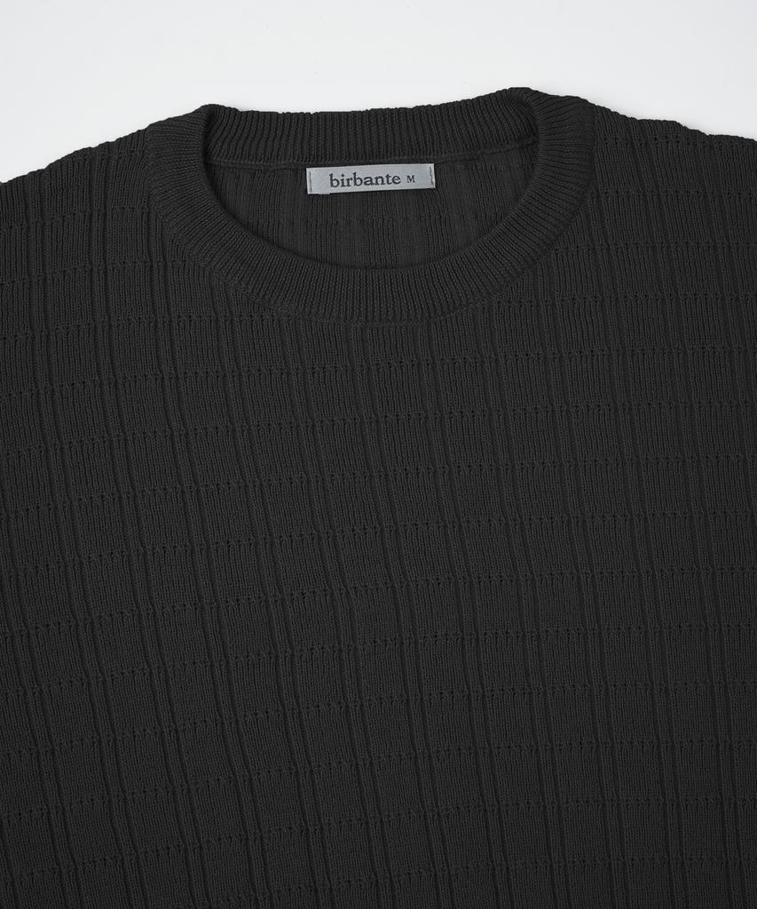 BIRBANTE Washable Cotton Square Round Knit - Black
