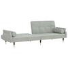 Vidaxl Rozkładana Kanapa Z Poduszkami, Jasnoszara, Obita Aksamitem