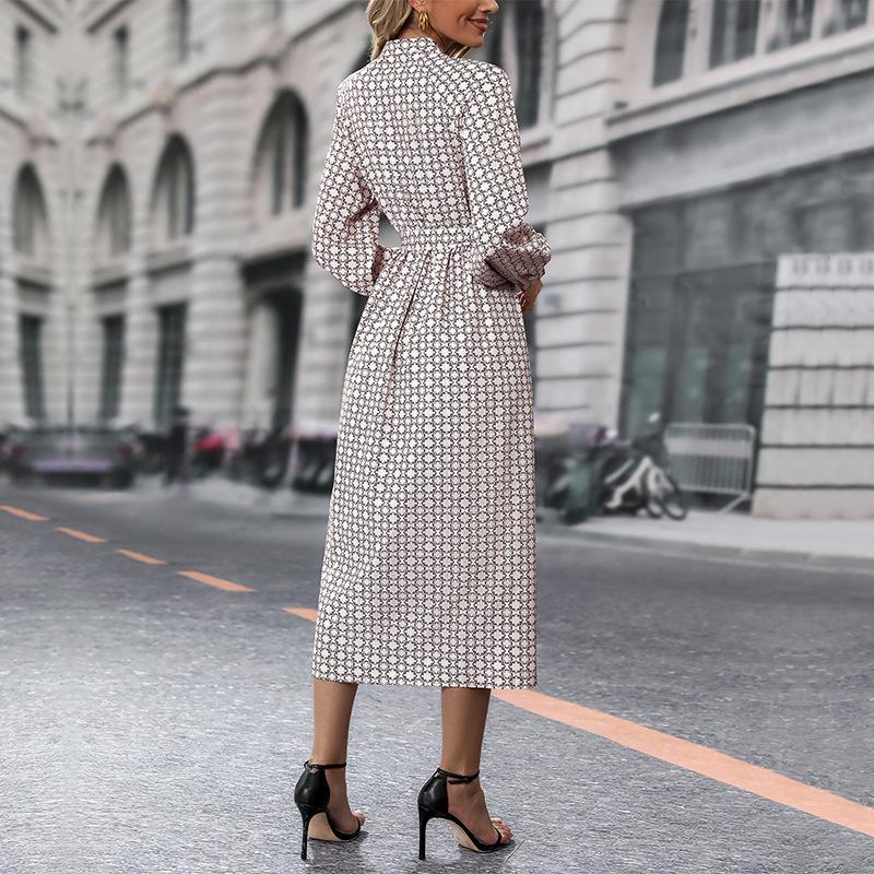 Clothing 2025 Spring New Women's Long-sleeved Printed Dress