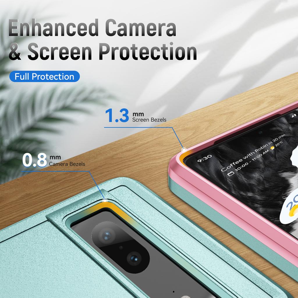 For Google Pixel 7a Case Military Grade Ring Kickstand PC + TPU Phone Cover
