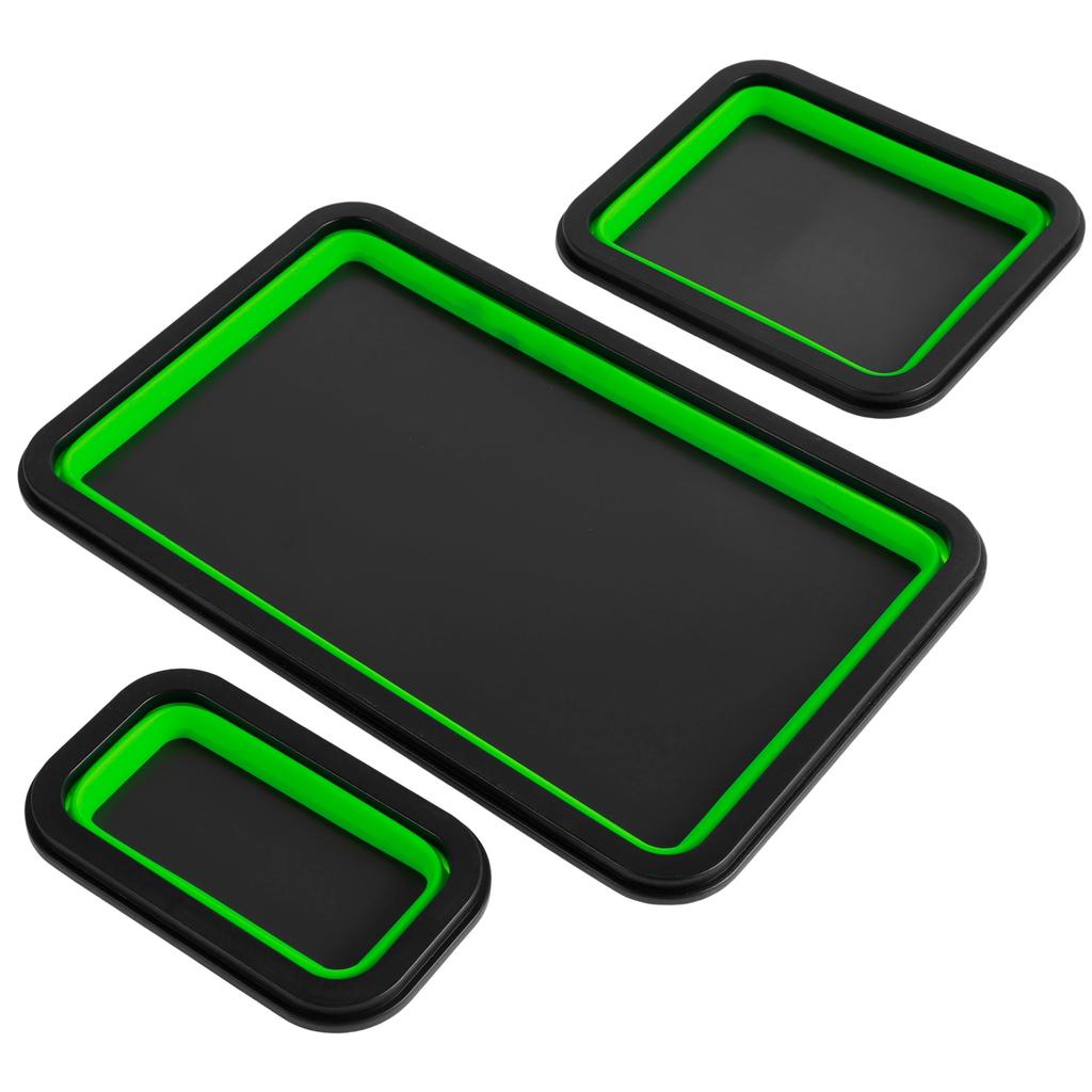 3Pcs Collapsible Magnetic Parts Tray Silicone Foldable Screw Bowl Tool Part Storage Box Plumber Carpenters Tool Organizer Tray