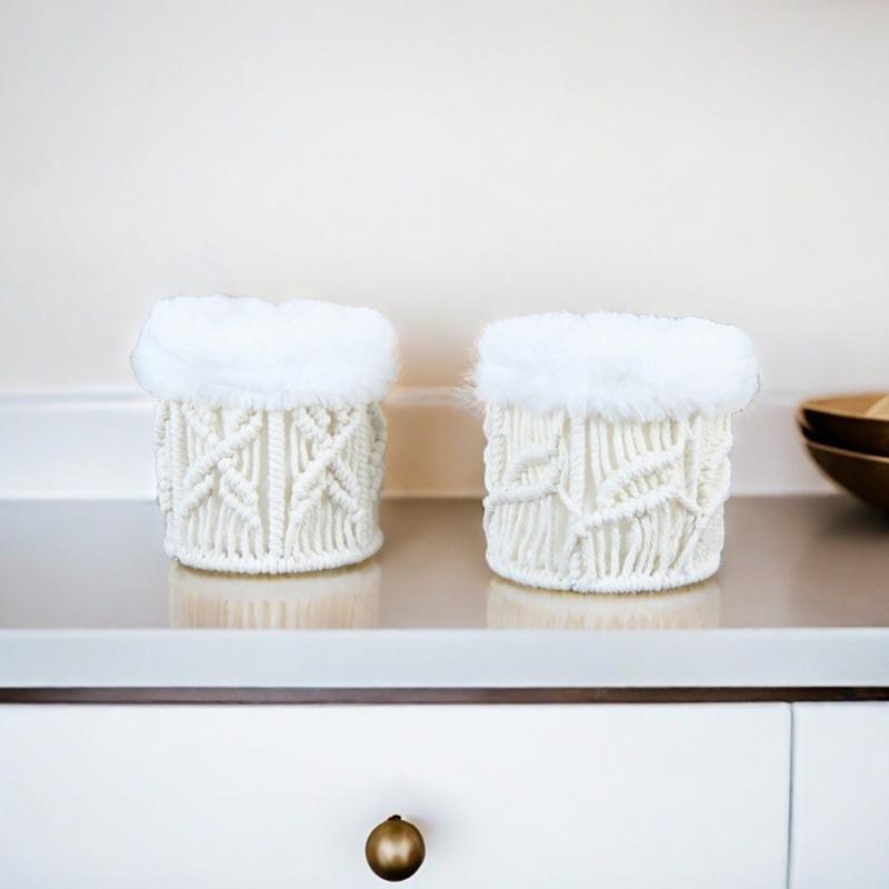 Glasses Holders Lovely Pen Holders Desktop Holders Woven Pencil Holders Nightstand Organizer with Plush Lining