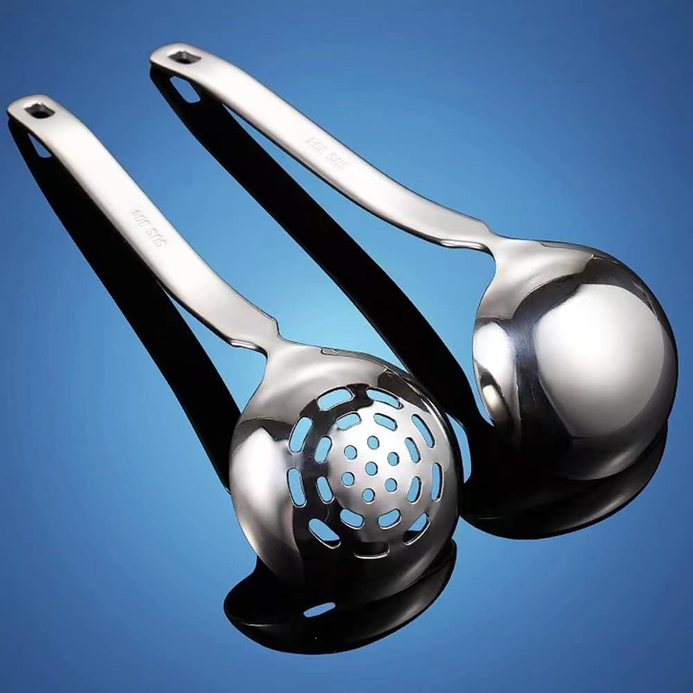 Naběračka Kovová SUS304 Nerezové naběračky Lžíce a štěrbinový cedník Sada lžic Malá naběračka s otvory Sítko Naběračky