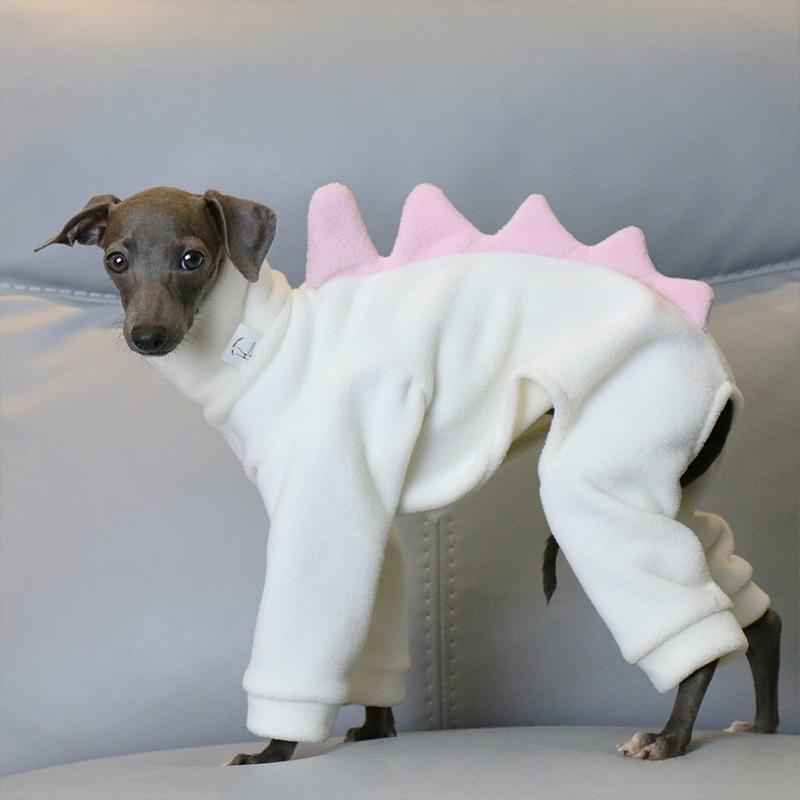 Haustierkleidung Hund Kleiner Greyhound Herbst Winter Polar Warm Rollkragenmantel Entzückendes Dinosaurierkostüm für Kleine Mittlere Große Hunde