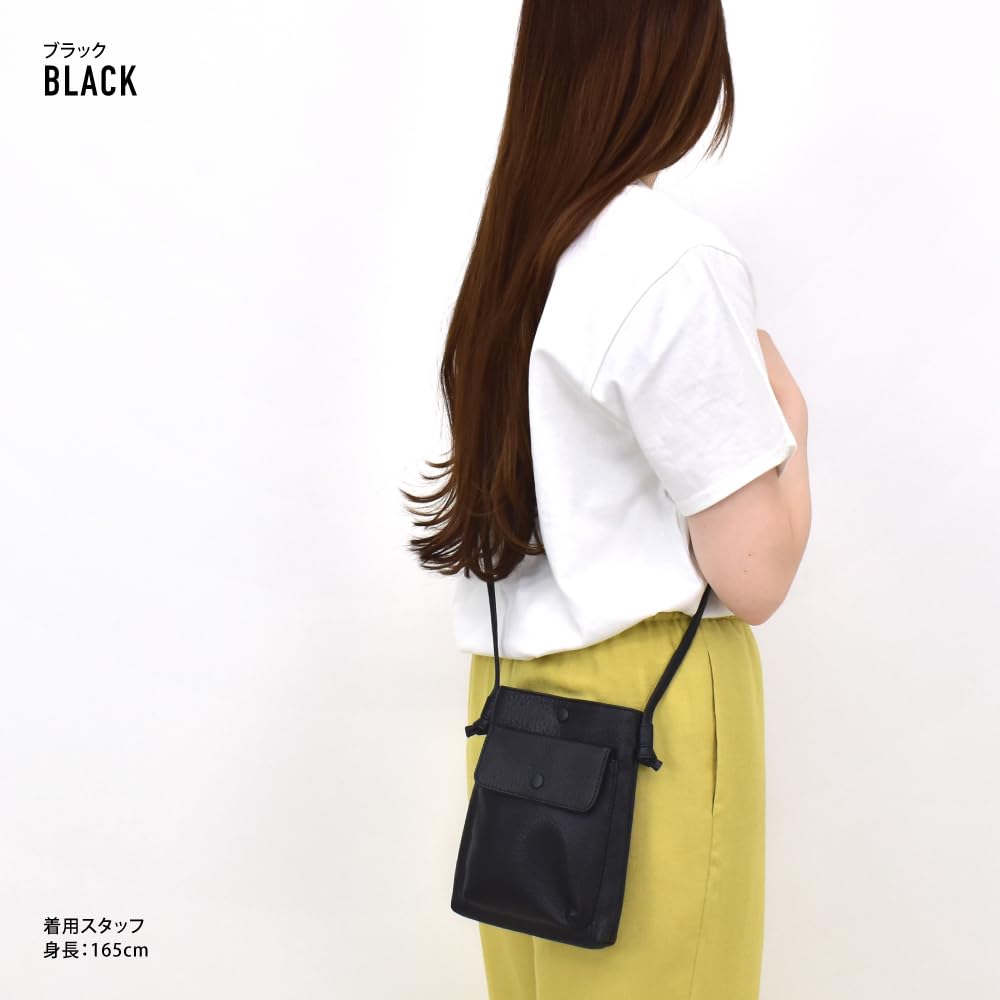 Mignon Smartphone Shoulder Bag, Synthetic Leather, Women's, Black, SFP-30676