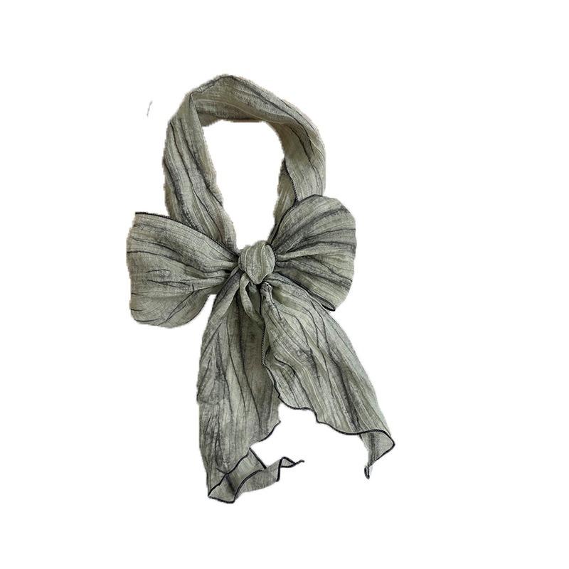 Silk Scarf High-end Sense Thin and Narrow Long Scarf Versatile Literary and Retro Scarf Thin Scarf Headscarf Headband Tied Hair Streamer