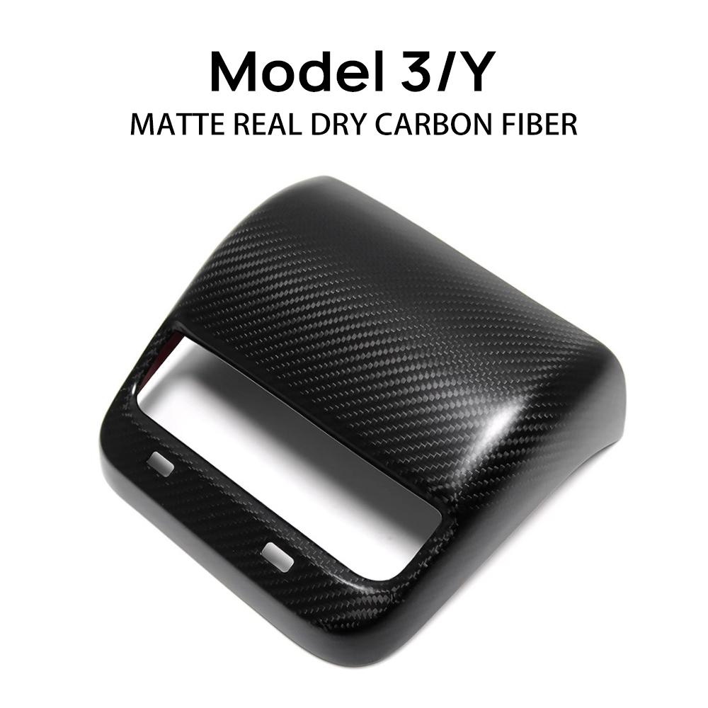 Real Dry Carbon Fiber Car Rear Air Vent Conditioner Outlet Cover for Tesla Model 3 Model Y AC Vents Trim Case Auto Accessories