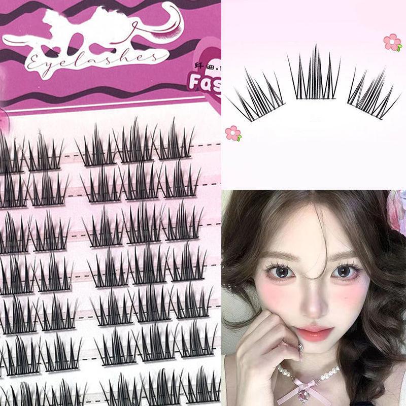 Camellia Series Large Capacity Eyelash Book Manga False Eyelashes Natural Long Curled Thin Stem Segmented False Eyelashes