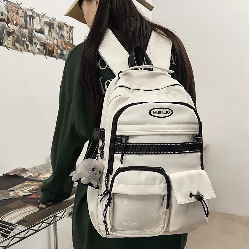 Sac à dos d'école pour étudiant, sac à dos de couleur unie pour femme, sac à dos d'ordinateur pour homme