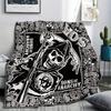 Grim Reaper Digital Printed Flannel Printed Blanket Home Decor Lightweight Halloween Horror Prank Blanket