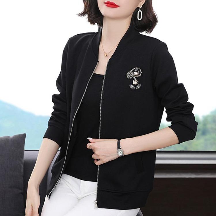 Women's Baseball Jersey Short Jacket Fashion Spring Autumn Trench Coat Small Mother New Clothing