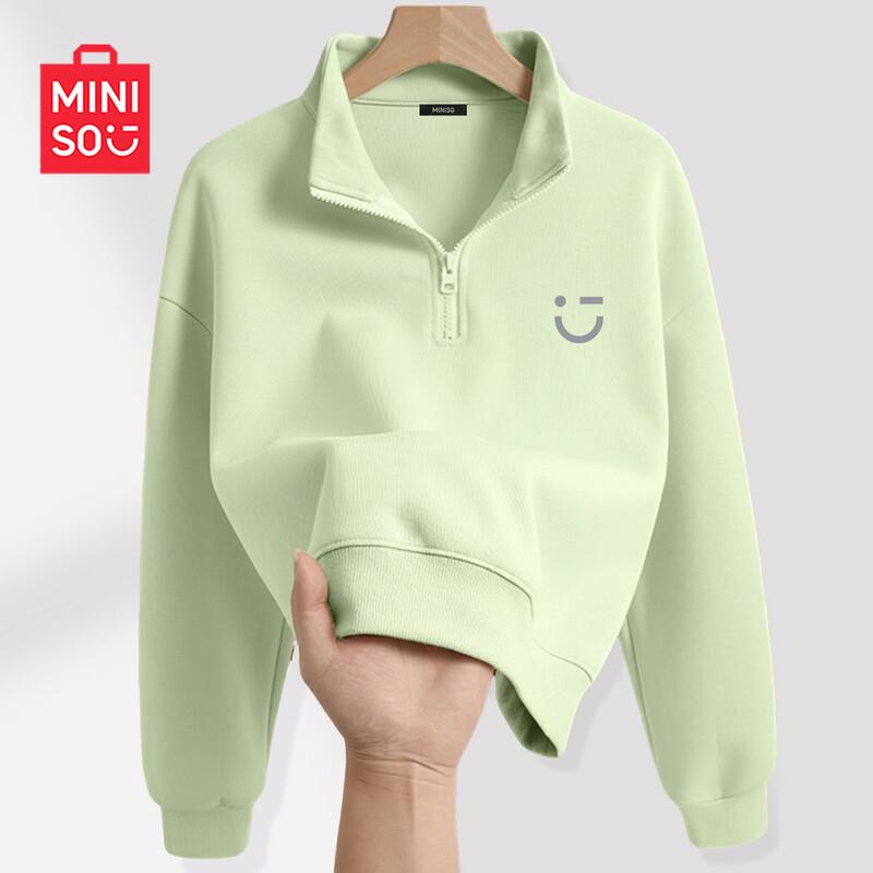 

MINISO Women s Half-Zip Short Sweatshirt L