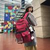 Schoolbag Hong Kong Style Couple Backpack Male and Female Versatile Machine Head Trend Large Capacity College Student School Bag Personality Junior H