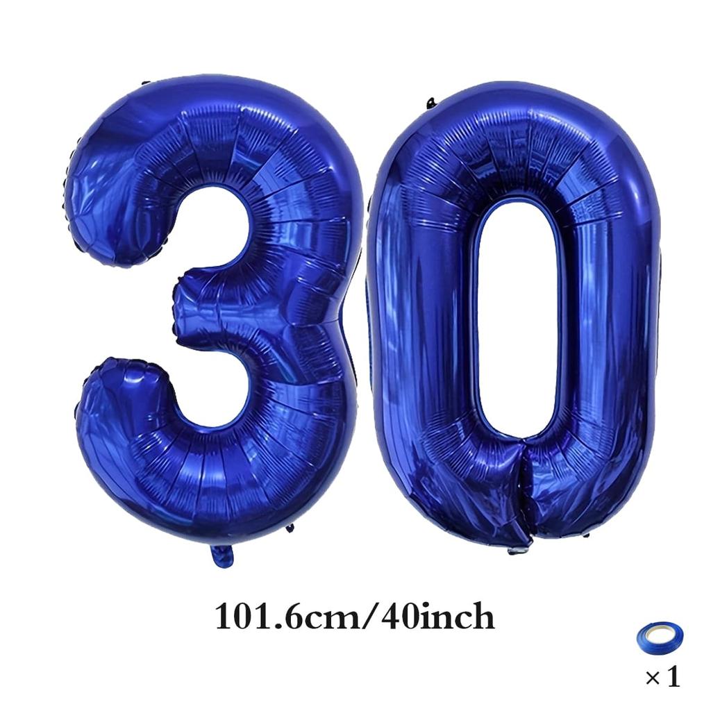 Großer 40-Zoll tiefblauer digitaler Ballon 10 20 30 40 50 60 70 80. Geburtstagsparty digitale Dekoration Dekoration für Gedenktage