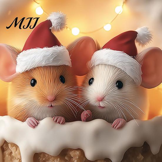 Waterproof PVC Glass Clings Cute Mouse Wall Sticker, Decal, Winter Santa Hat Cartoon Stickers Art Decor, Self-Adhesive Window for Christmas