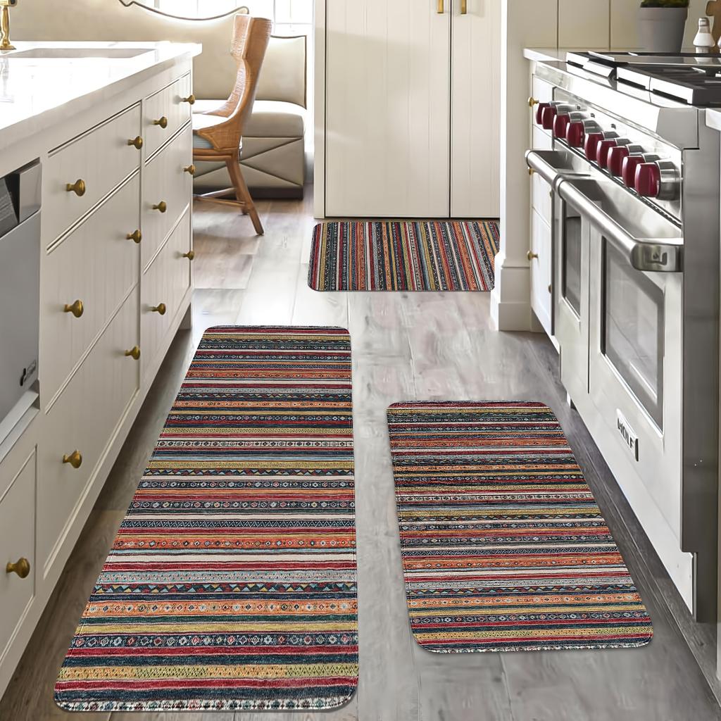 1ks kuchyňské koberce proti únavě, Bohemian Print Voděodolná protiskluzová tlustá polstrovaná kuchyňská podložka Heavy Duty Comfort Stojací podložka do kuchyně