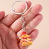 Cute Cartoon 3D Food Keychains Hamburg Donut Cookies Cake Key Ring for Men Women Handbag Pendant DIY Jewelry Gifts