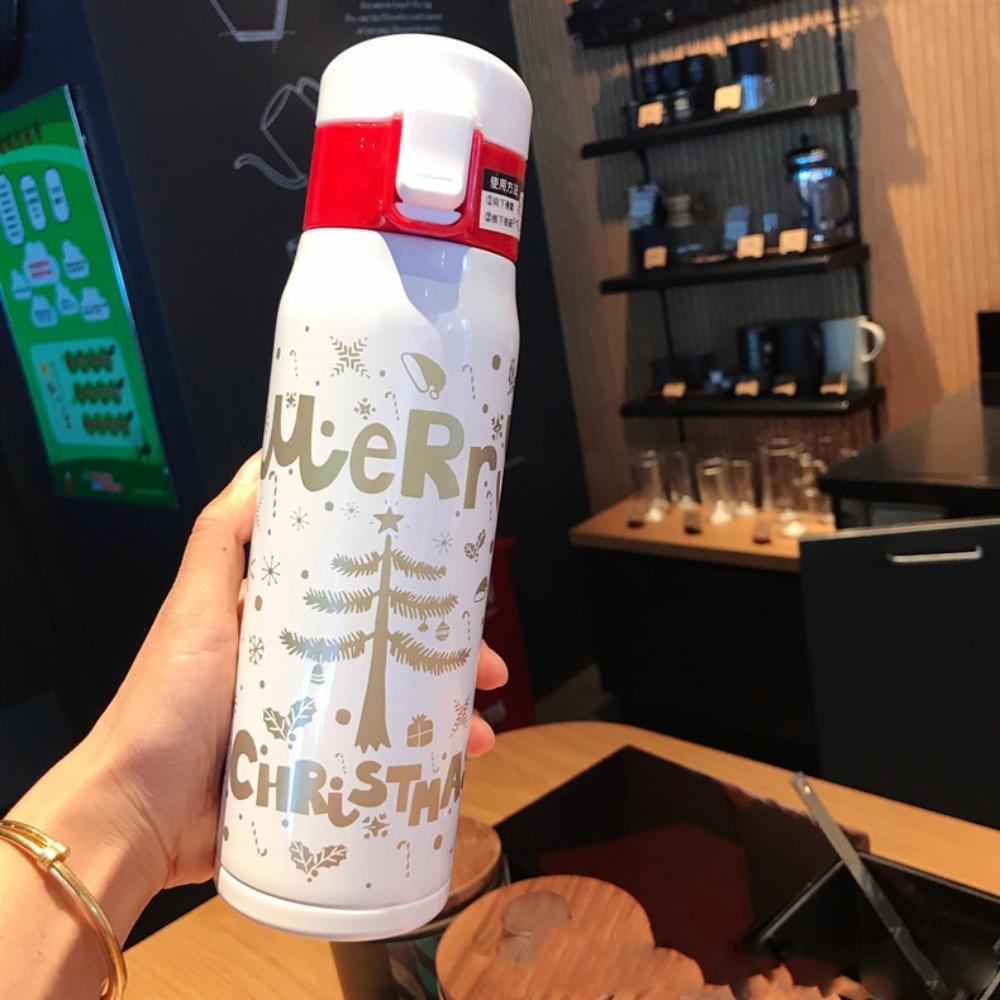 Leakproof Stainless Steel Thermos Cup Portable Christmas Water Bottle Office