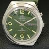 VINTAGE ORIENT AUTOMATIC 46941 JAPAN MENS GREEN COLOR DIAL WATCH a700622-5 R204-a700622