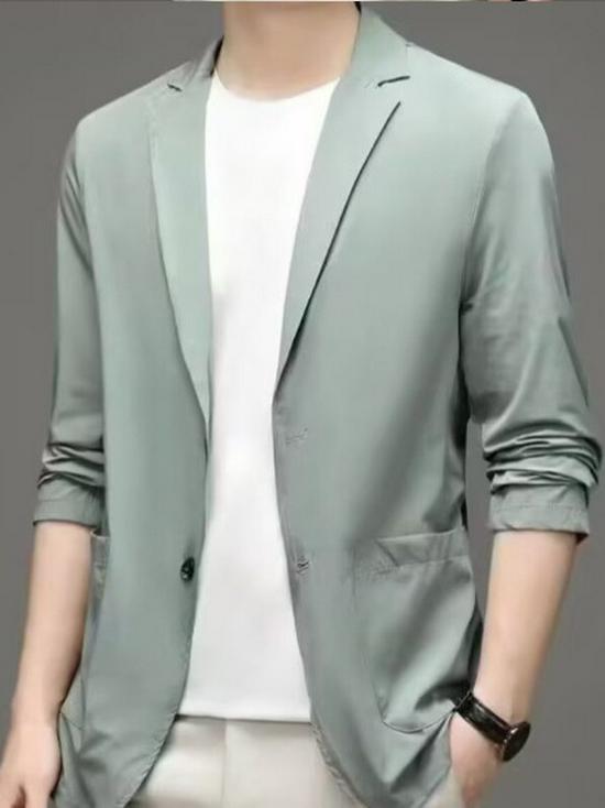 Men's High-End Ultra-Thin Ice Silk Sun Protection Jacket - Single-Breasted Casual Summer Suit