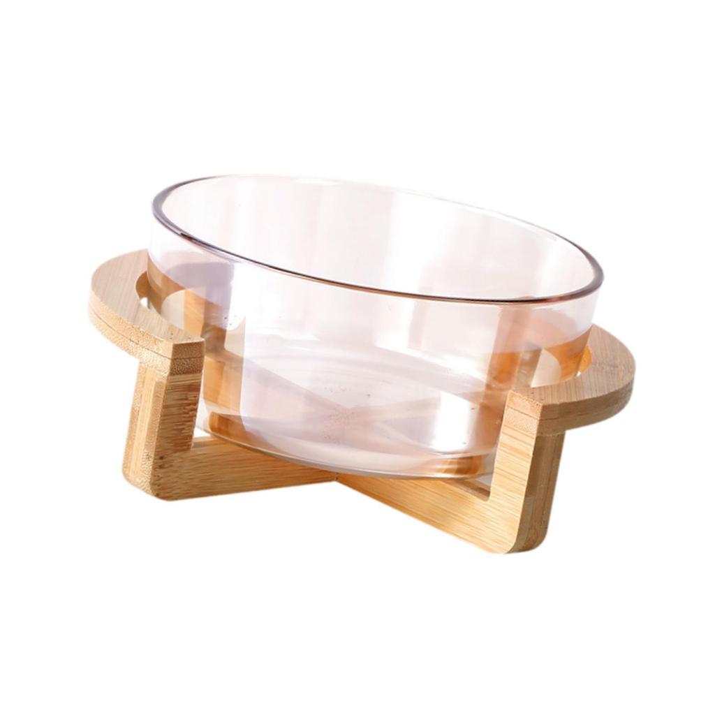 Salad Bowl with Wooden Stand Elegant Round Practical Dessert Bowl Food Bowl Cake Bowl for Dinner Chips Appetizer Dessert Family