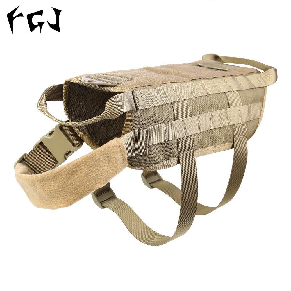 FGJ Molle Dog Training Vest Outdoor Dog Clothes Adjustable Trainning Clothes 600D Nylon Fabric