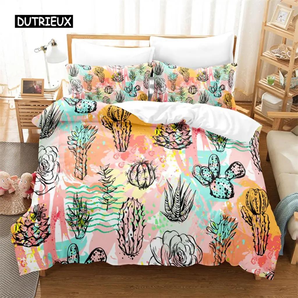 Tropical Cactus Bedding Set Duvet Cover Set 3d Bedding Digital Printing Bed Linen Queen Size Bedding Set Fashion Design