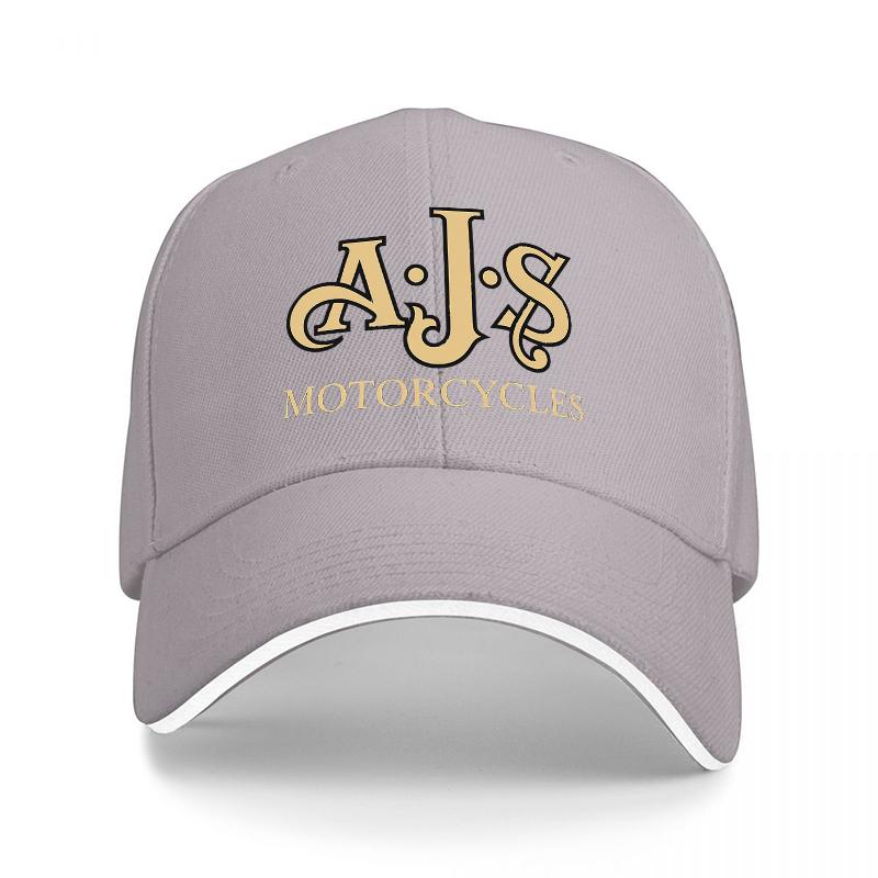 AJS MOTORCYCLES CLASSIC BLACK BASEBALL CAP WITH GOLD LOGO EMBROIDERY PREMIUM QUALITY ADJUSTABLE FIT FOR Unisex AND Women